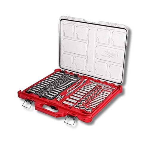 MILWAUKEE; 1/4 IN AND 3/8 IN DRIVE 106PC RATCHET AND SOCKET SET